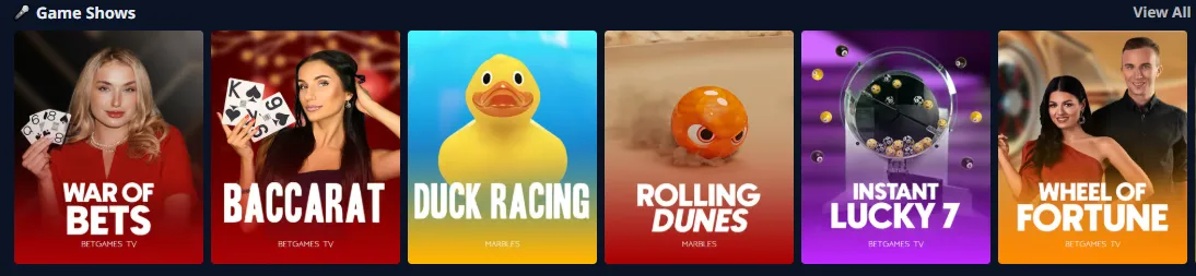 mybet casino game shows